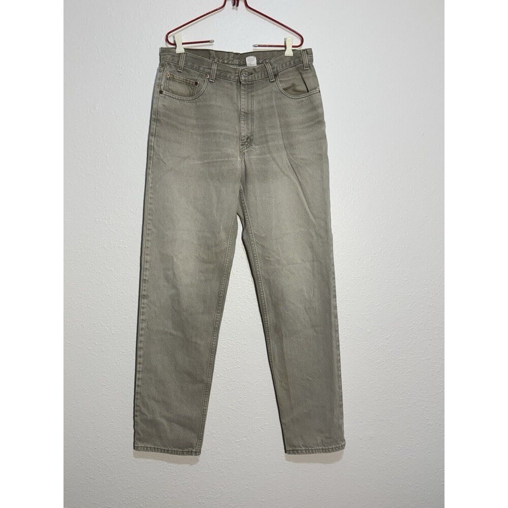 Vintage 90s Levis 550 Jeans Size 34 MiUSA Red Tab Tapered Leg Tan Grey Tan Beige